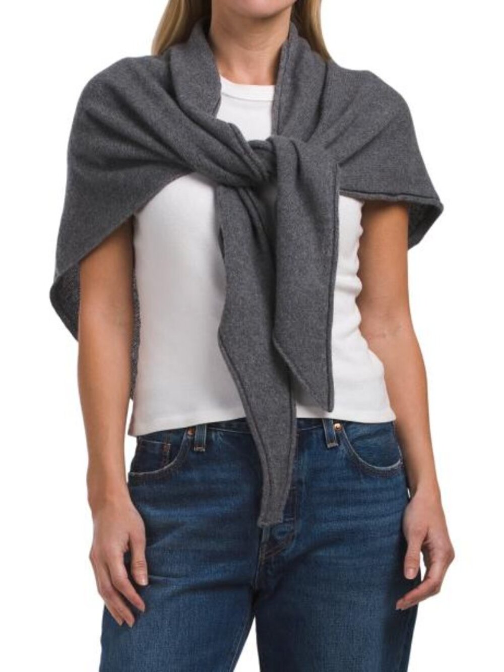 BIANCO E BLU Made In Italy Cashmere Triangle Scarf